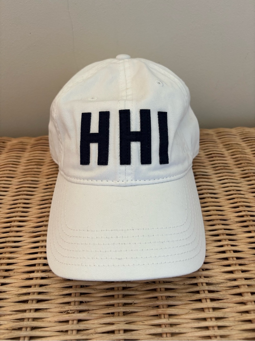 Legacy White Baseball Cap with Navy HHI Embroidery